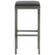 Outdoor Barstool Set of 2 with Cushions Gray Poly Rattan and Steel BM325805