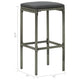 Outdoor Barstool Set of 2 with Cushions Gray Poly Rattan and Steel BM325805