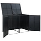 Double Garbage Bin Shed Outdoor Storage Black Rattan Steel Frame BM325807