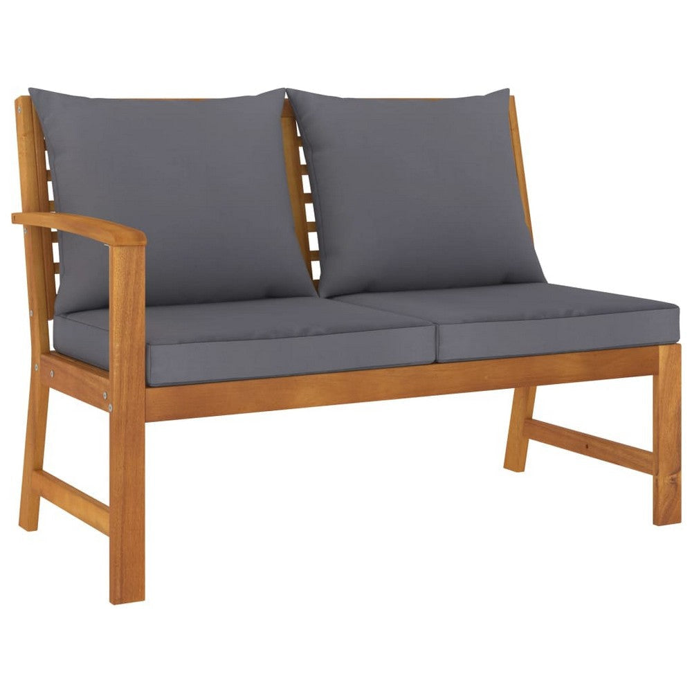 Roma 5 Piece Outdoor Modular Sofa and Chair Set Gray Coffee Table BM325809