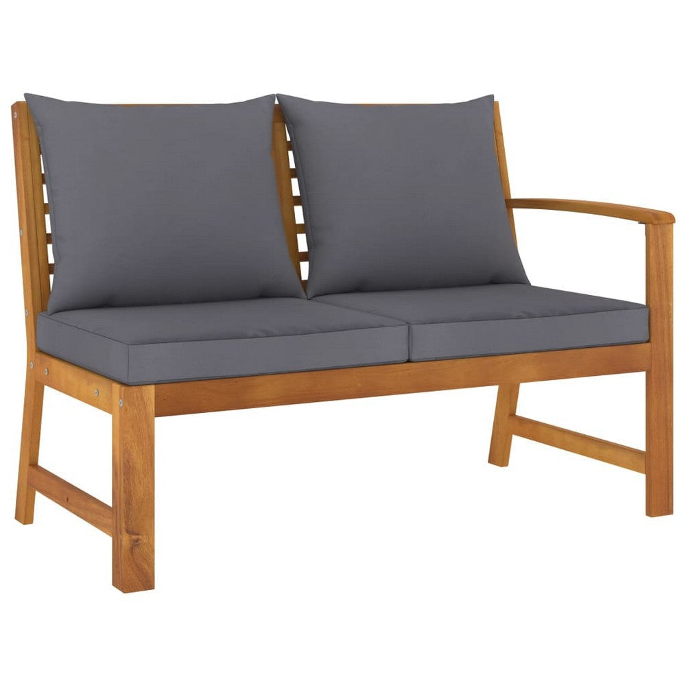 Roma 5 Piece Outdoor Modular Sofa and Chair Set Gray Coffee Table BM325809