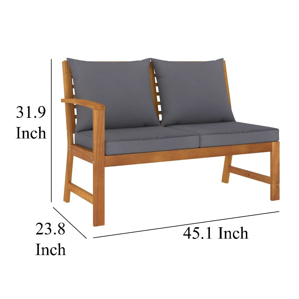 Roma 5 Piece Outdoor Modular Sofa and Chair Set Gray Coffee Table BM325809