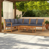 Roma 5 Piece Outdoor Modular Sofa and Chair Set, Gray, Coffee Table