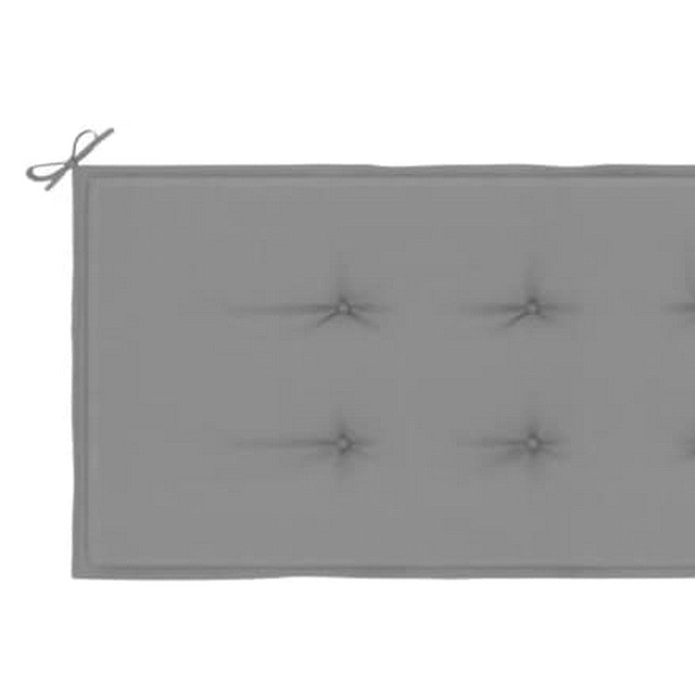 Claire Outdoor Bench Cushion Gray Fabric Non Slip Ropes 71 Inch BM325811