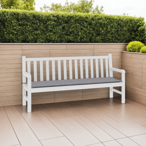 Claire Outdoor Bench Cushion, Gray Fabric, Non Slip Ropes, 71 Inch