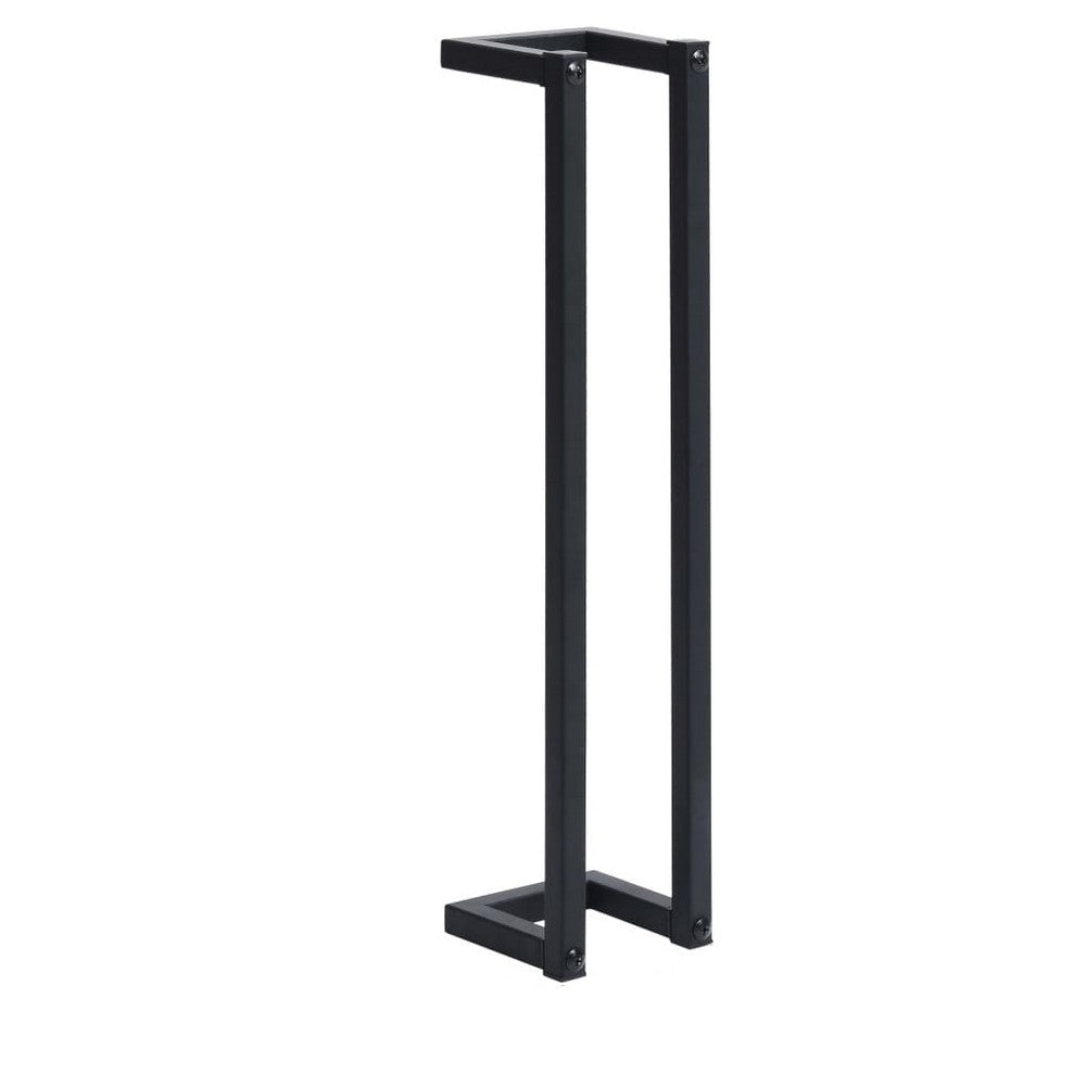 Towel Rack Black Iron Vertical Tall Wall Mount Design 23 Inch BM325813