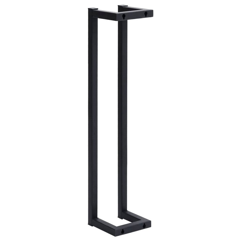 Towel Rack Black Iron Vertical Tall Wall Mount Design 23 Inch BM325813
