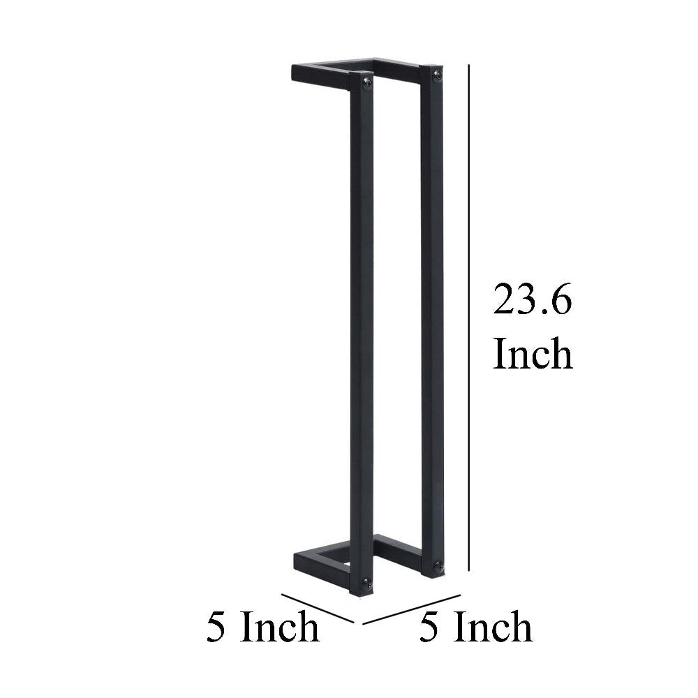 Towel Rack Black Iron Vertical Tall Wall Mount Design 23 Inch BM325813