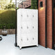 Rim Locker Cabinet, 9 Storage Compartments, Gray Steel Metal, 71"