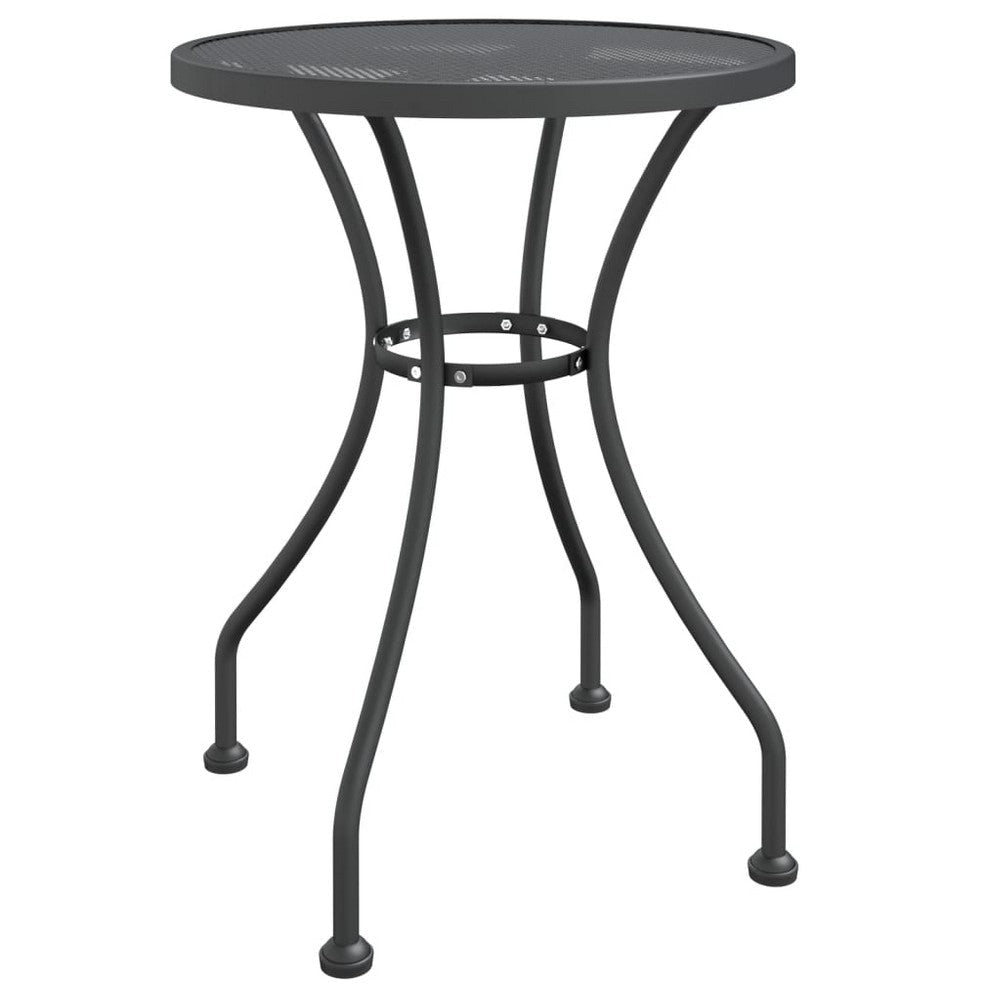 3pc Outdoor Bisto Breakfast Table and 2 Chair Set Gray Metal BM325816
