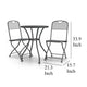 3pc Outdoor Bisto Breakfast Table and 2 Chair Set Gray Metal BM325816