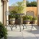 3pc Outdoor Bisto Breakfast Table and 2 Chair Set, Gray Metal