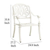 Outdoor 3 Piece Bistro Set Trellis Pattern Chairs White Aluminium BM325817