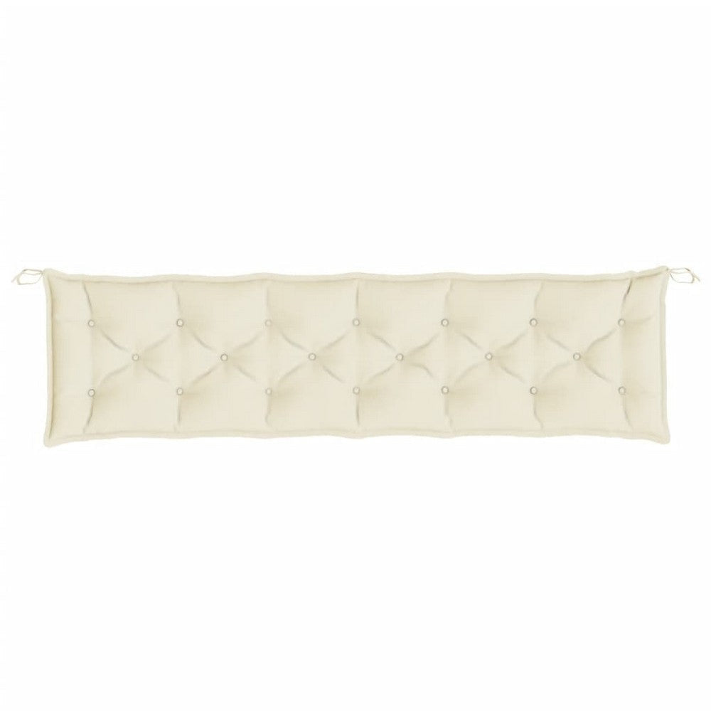 Outdoor Cushion for Bench, 79", Tufted Stitch White Oxford Fabric