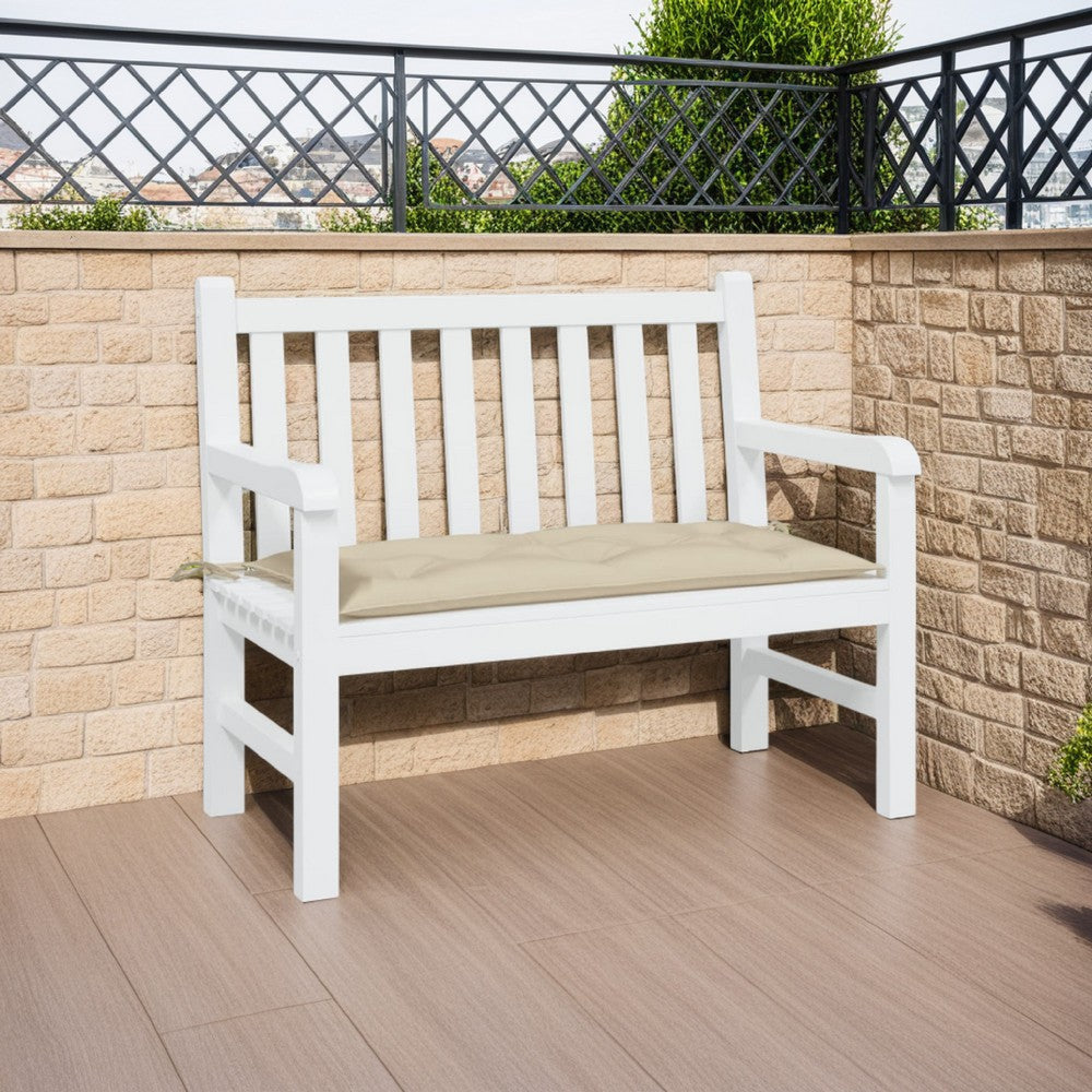Outdoor Cushion for Bench, 79", Tufted Stitch White Oxford Fabric