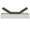 Nino Outdoor Chaise Lounger Sunbed Black Cushion White Poly Rattan BM325824