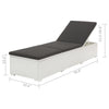 Nino Outdoor Chaise Lounger Sunbed Black Cushion White Poly Rattan BM325824