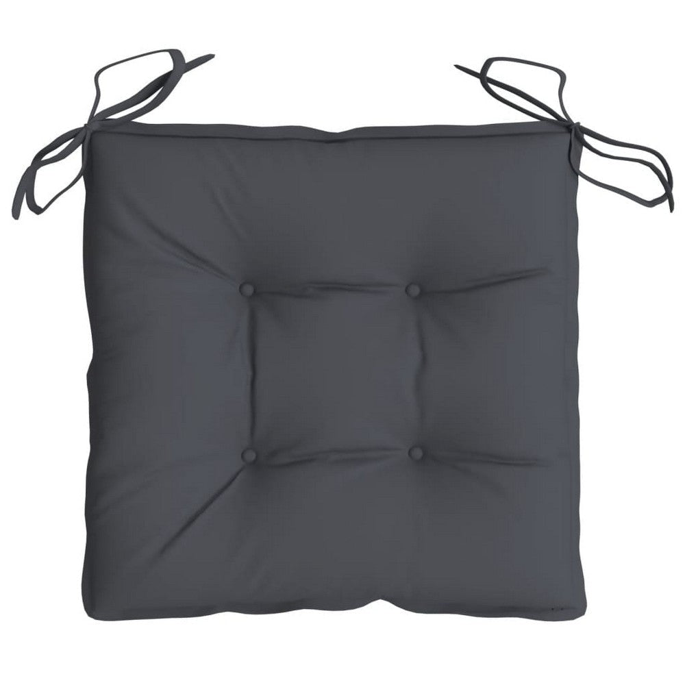 Zia 4pc Outdoor Cushions for Chair Tufted Dark Gray Oxford Fabric