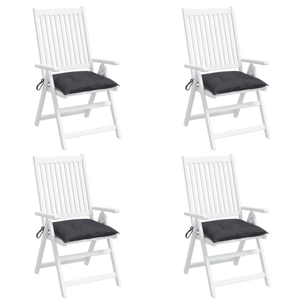 Zia 4pc Outdoor Cushions for Chair Tufted Dark Gray Oxford Fabric