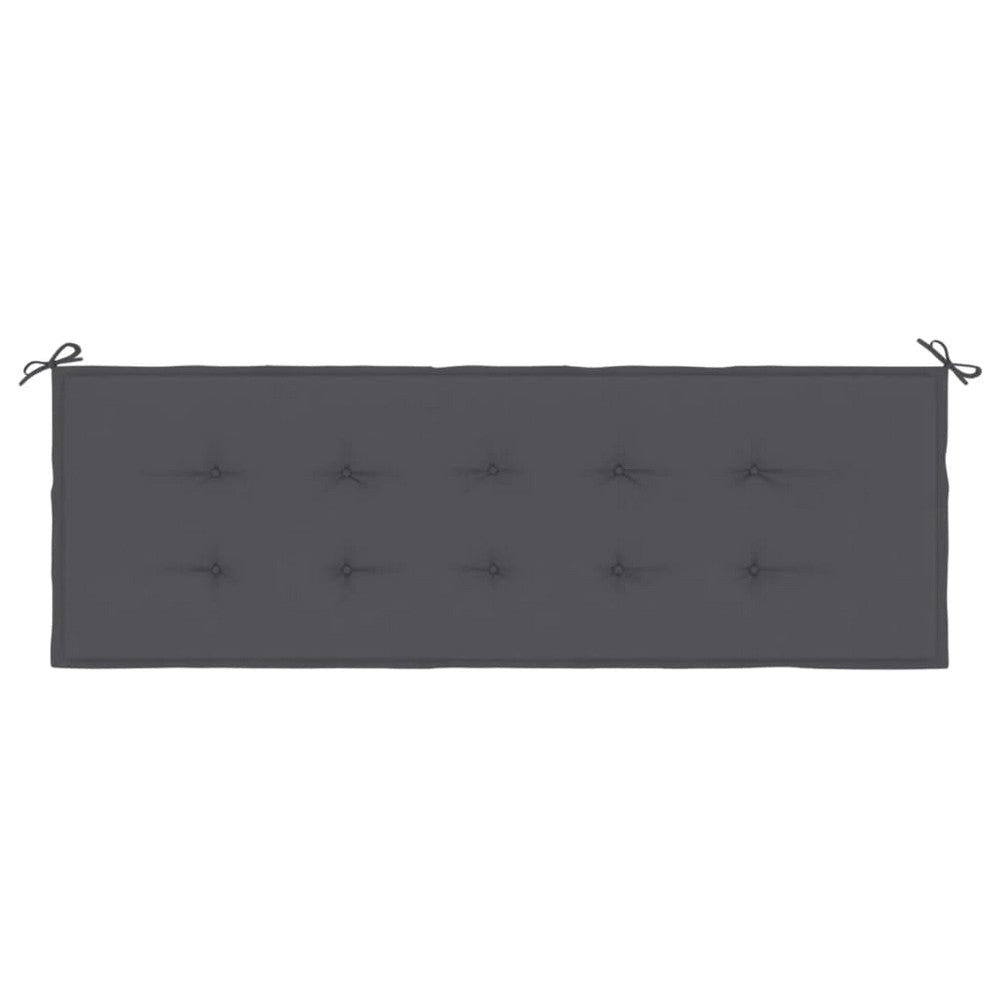 Claire Outdoor Cushion for Bench, 59" Tufted Dark Gray Oxford Fabric