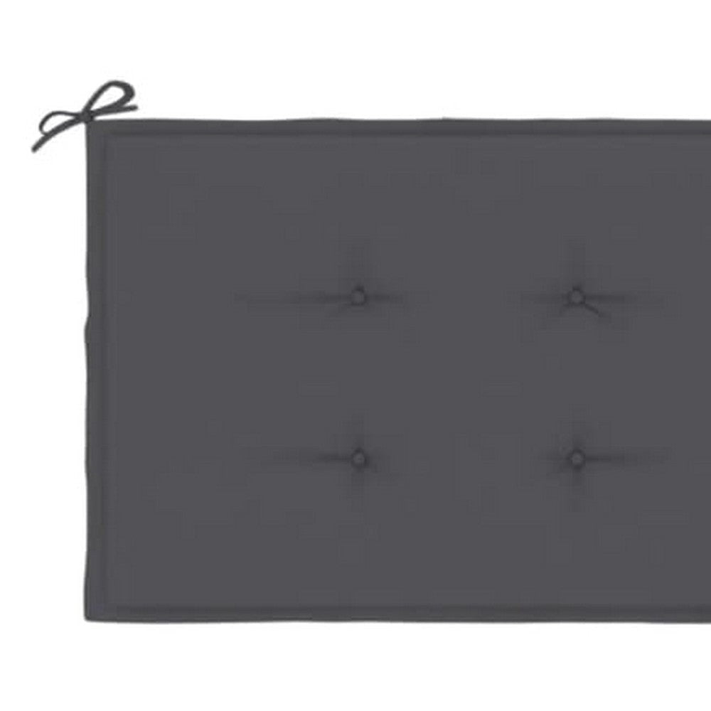 Claire Outdoor Cushion for Bench 59’’ Tufted Dark Gray Oxford Fabric BM325827