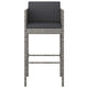 Lexy Outdoor Barstool Chairs Set of 4 Black Fabric and Gray Rattan BM325829