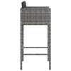 Lexy Outdoor Barstool Chairs Set of 4 Black Fabric and Gray Rattan BM325829