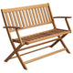 Jenny Outdoor Bench, 47 Inch, Brown Acacia Wood, Folding X Cross Legs