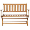 Jenny Outdoor Bench 47 Inch Brown Acacia Wood Folding X Cross Legs BM325834