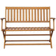 Jenny Outdoor Bench 47 Inch Brown Acacia Wood Folding X Cross Legs BM325834
