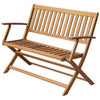 Jenny Outdoor Bench 47 Inch Brown Acacia Wood Folding X Cross Legs BM325834