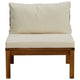 Outdoor Sectional Modular Armless Sofa Seat Cream Acacia Wood BM325837