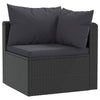 2pc Outdoor Modular Loveseat Set Black Cushions Poly Rattan Steel BM325839