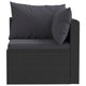2pc Outdoor Modular Loveseat Set Black Cushions Poly Rattan Steel BM325839