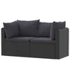 2pc Outdoor Modular Loveseat Set Black Cushions Poly Rattan Steel BM325839