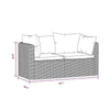 2pc Outdoor Modular Loveseat Set Black Cushions Poly Rattan Steel BM325839