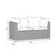 2pc Outdoor Modular Loveseat Set Black Cushions Poly Rattan Steel BM325839