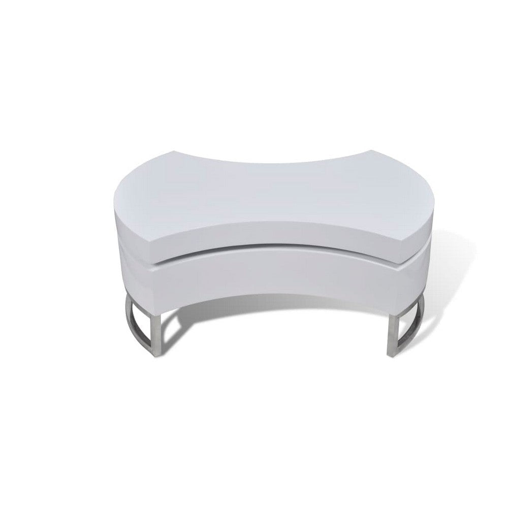 Coffee Table Contemporary Rotating Storage Design 32 Inch White BM325840