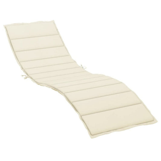 Outdoor Cushion for Chaise Lounger, Cream Oxford Fabric, 79 Inch