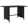 Outdoor Dining Table, Rectangular 43 Inch, Black Rattan, Steel Frame