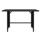 Outdoor Dining Table Rectangular 43 Inch Black Rattan Steel Frame BM325842