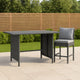 Outdoor Dining Table, Rectangular 43 Inch, Black Rattan, Steel Frame