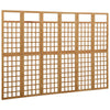 6 Panel Room Divider Trellis Foldable Brown Solid Wood Frame 96 Inch BM325843