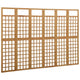 6 Panel Room Divider Trellis Foldable Brown Solid Wood Frame 96 Inch BM325843