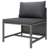 Tim Outdoor Modular Middle Sofa Chair Sectional Gray Cushions Rattan BM325846