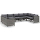 Outdoor 9pc Modular Lounge Sofa Set Gray Cushions and Poly Rattan BM325847