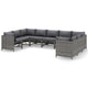 Outdoor 9pc Modular Lounge Sofa Set Gray Cushions and Poly Rattan BM325847