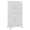 Nova Locker Cabinet, 6 Storage Compartments, Gray Steel, 71 Inch