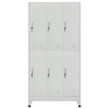 Nova Locker Cabinet 6 Storage Compartments Gray Steel 71 Inch BM325848