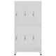 Nova Locker Cabinet 6 Storage Compartments Gray Steel 71 Inch BM325848